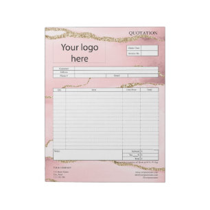 Form Business Quotation, Invoice or Sales Receipt  Notepad