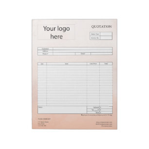 Form Business Quotation, Invoice or Sales Receipt  Notepad