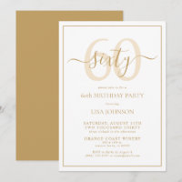 Formal 60th Birthday Gold Classic Script