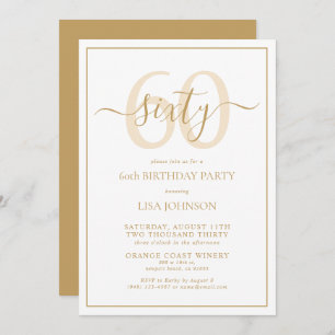 Formal 60th Birthday Gold Classic Script Invitation