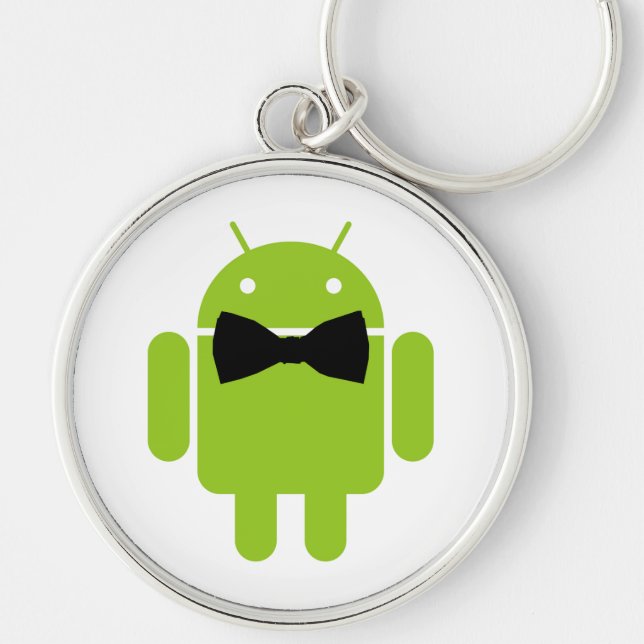 Formal Android Robot Icon Graphic Keychain (Front)