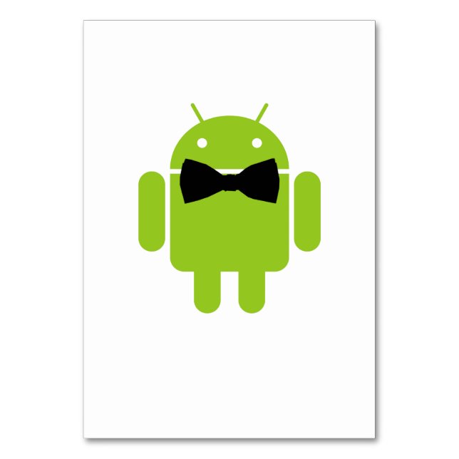 Formal Atire Green Android Robot Table Number (Front)