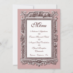 Formal Baroque 25th Anniversary Dinner Menu Invitation