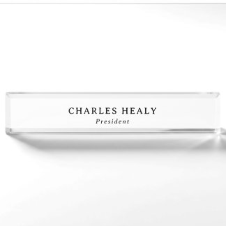 Formal Black Acrylic Nameplate