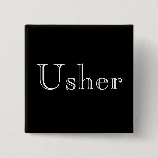 Formal black and white usher button