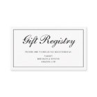 Formal Black and White Wedding Gift Registry