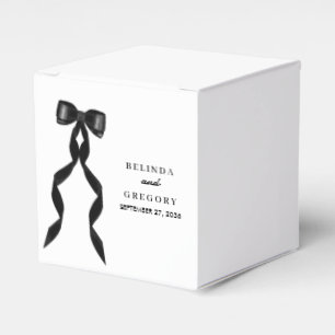 Formal Black Bow Ribbon Elegant Wedding Favor Box