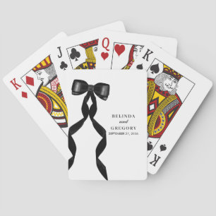 Formal Black Bow Ribbon Elegant Wedding Playing Cards