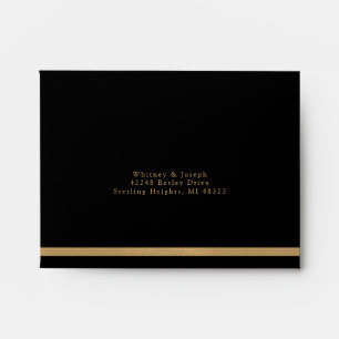 Formal Black & Gold RSVP Envelope
