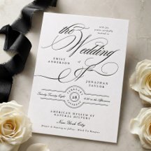Formal Black Grand Script Wedding