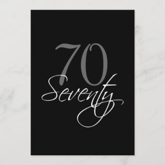 Formal Black Grey 70th Birthday Invitation