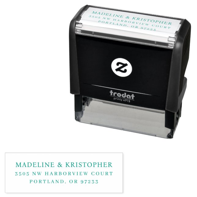 Formal Black Minimalist Address Self-inking Stamp (In Situ)