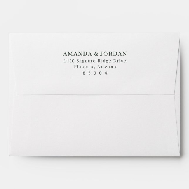 Formal Black Minimalist Envelope (Back (Top Flap))
