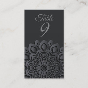 Formal Black Paper Cut Mandala Wedding Place Card