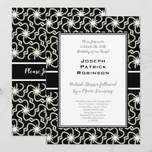 Formal Black Tie 50th Birthday Party Starlight Invitation