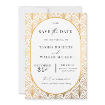 Formal Black Tie Gold Art Deco Save the Date