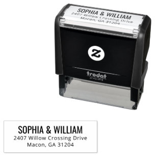 Formal Black Typographic Self-inking Stamp