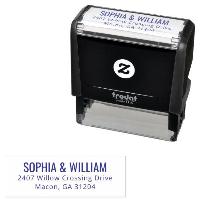 Formal Black Typographic Self-inking Stamp (In Situ)