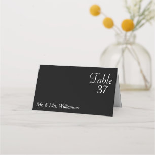 Formal Black White Love Wedding Place Card