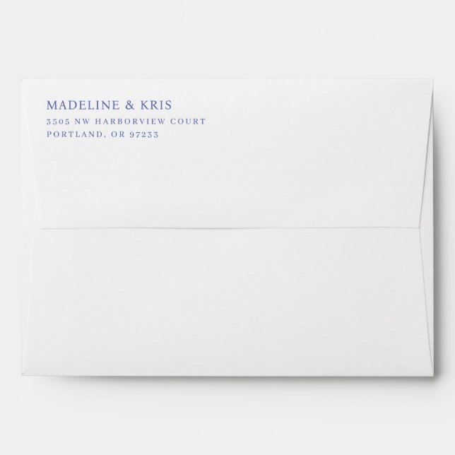Formal Blue Minimalist Envelope (Back (Top Flap))