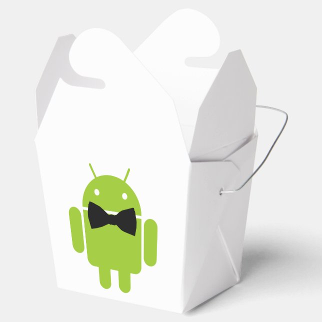Formal Bow Tie Android Robot Icon Favor Box (Opened)