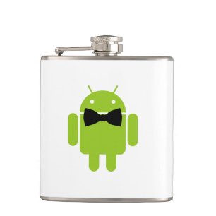 Formal Bow Tie Android Robot Icon Hip Flask