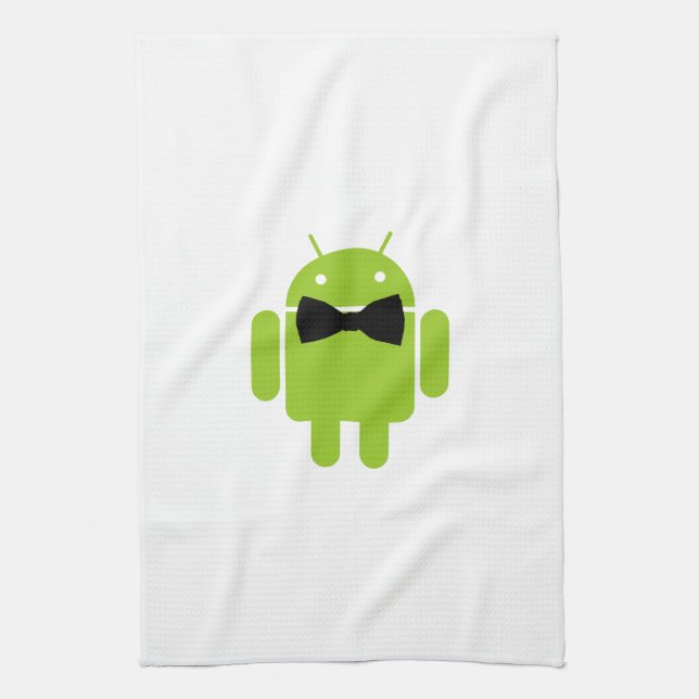 Formal Bow Tie Android Robot Icon Kitchen Towel (Vertical)