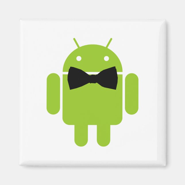 Formal Bow Tie Android Robot Icon Magnet (Front)