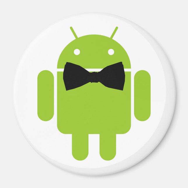 Formal Bow Tie Android Robot Icon Magnet (Front)