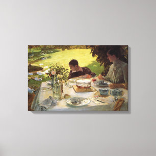 Formal Breakfast in the Garden Canvas Print