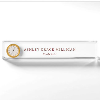 Formal Burgundy Acrylic Nameplate