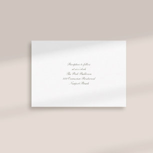 Formal Calligraphy Classic Ivory Reception Wedding Enclosure Card