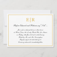 Formal Calligraphy Gold Monogram Rehearsal Dinner