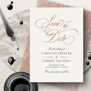 Formal Calligraphy Script Wedding Save the Date