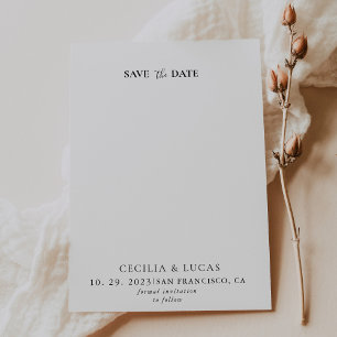 Formal Calligraphy Wedding Save the date Invitation