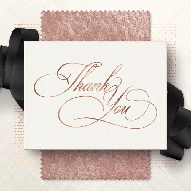 Formal Calligraphy Wedding Thank You Foil Card (Creator Uploaded)
