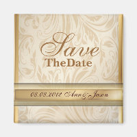 Formal champagne gold Damask Wedding