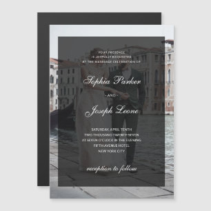 Formal Classic and Dark Overlay   Photo Wedding Magnetic Invitation