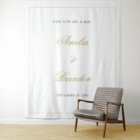 Formal Classic Black and Gold Wedding Backdrop
