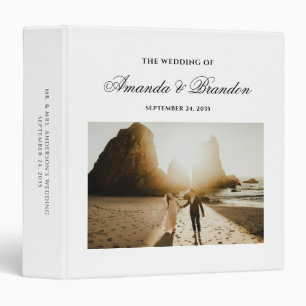 Formal Classic Black Script Photo Wedding Album Binder