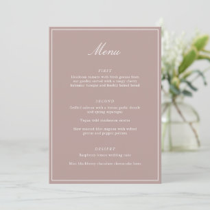 Formal Classic Border Mauve Script Elegant Wedding Menu