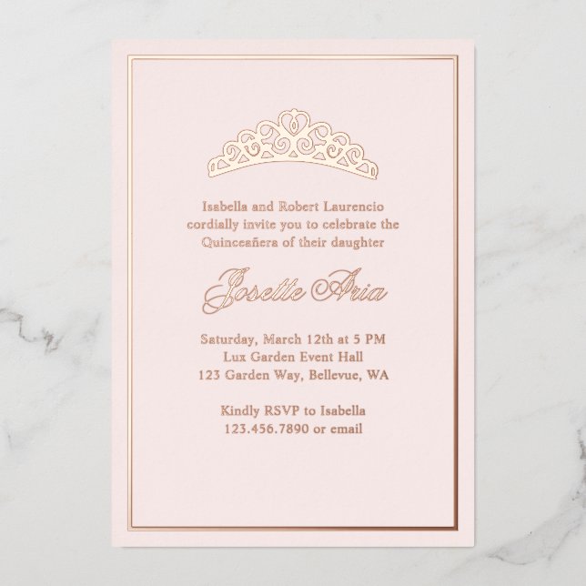 Formal Classic Luxury Blush Pink Quinceanera (Front)