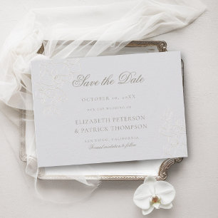 Formal Classic Orchid Heirloom Faux Ivory Wedding Save The Date