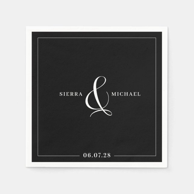 Formal Classic Personalized Anniversary or Wedding Napkin (Front)