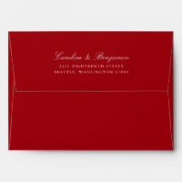 Formal Classic Script Elegant Return Address Red