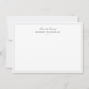 Formal Classic Script Two Border Stationery Card
