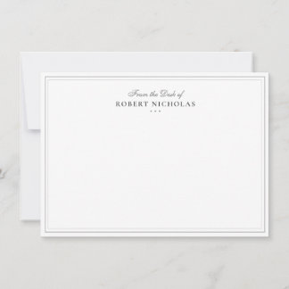 Formal Classic Script Two Border Stationery Card