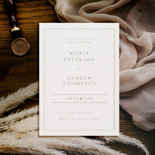 Formal Classic Typography Delicate Frame Wedding Save The Date