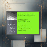 Formal clean geometric wedding safe the date