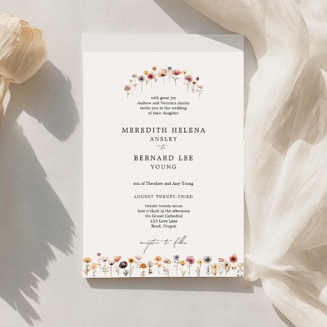 Formal Colourful Floral Wedding Invitation (Creator Uploaded)